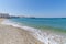 Chora village Beach and harbor - Mykonos Cyclades island - Aegean sea - Greece