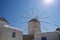 Chora village Windmills - Mykonos Cyclades island - Aegean sea - Greece