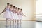 Choreographed dance by group of young ballerinas