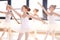 Choreographed dance by a group young ballerinas