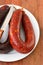 Chorizo with knife