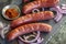 Chorizo Sausages with Paprika and Red Onion