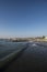 Chorrillos Peru, view of the Pacific Ocean beach blue sky