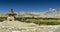 Chorten of Tsarang and Tserang Thupten Shedrub Dhargye ling Monastery ,Tsarang village  , Upper Mustang trekking, Nepal.