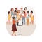 Chorus rehearsal isolated cartoon vector illustration.