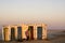 Chott el Djerid, Tunisia - 09/12/2019: funny toilet on the middle of nowhere in desert