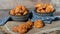 Chouquette, french choux pastry on the wooden table