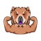 Chow chow dog with muscules. Vector Illustration Portrait of dog.