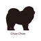 Chow Chow dog silhouette, side view, vector illustration