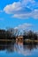 Chris`s Steel Horse Saloon Reflected in Lake