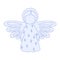 Chrismas angel simple cartoon hand drawn illustration, winter holidays celebration decor element