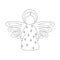 Chrismas angel simple outline hand drawn illustration