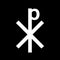 Chrismon sign icon on black