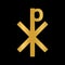 Chrismon sign icon on lblack