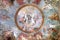 Christ the Lord with the apostles and angels, a fresco in the dome above the sanctuary in the Church of All Saints in Sesvete,