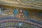 Christ Pantocrator. Mosaic on the triumphal arch in the Apse in the Basilica of Saint Clement. Rome, Italy