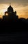 Christ Redeemer cathedral silhouette. Color photo