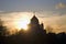 Christ Redeemer cathedral silhouette. Color photo