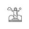 Christ the redeemer, cloud outline icon. Element of landscapes illustration. Signs and symbols outline icon can be used for web,