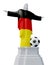 Christ the Redeemer colored with German flag and soccer bal