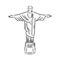 Christ the redeemer - detailed vector illustration statue of christ in Rio de janeiro vector