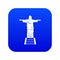 The Christ the Redeemer statue icon digital blue