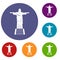 The Christ the Redeemer statue icons set