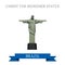 Christ the Redeemer Statue Rio de Janeiro Brazil vector flat