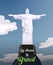 The Christ the Redeemer statue vector illustration. Rio de Janeiro, Brazil.