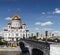 Christ the Saviour Cathedral and the Patriarchal Bridge with lanterns and people