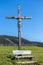 Christ on a wooden cross near Fie allo Sciliar, South Tyrol, Italy on August 8,