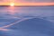 Christamas background with snowdrift. Morning sun illuminate snowdrift.