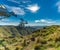 Christchurch Gondola and the Lyttelton port from Port Hills in New Zealand