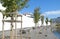 Christchurch,  New Zealand. Canterbury Earthquake Memorial Wall on side of Avon River with names of 185 lives lost engraved in whi