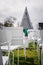 Christchurch, New Zealand, October 2, 2019: Close-up of the 185 White Chairs outdoor sculpture dedicated to the earthquake in the