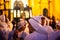 Christian brethren during the traditional Good Friday procession, Leonforte