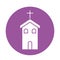 Christian and catholic church block style icon vector design