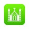 Christian catholic church building icon digital green