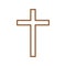 Christian and catholic cross line style icon vector design