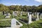 Christian cemetery, Tombstones in the old cemetery in the fall