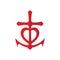 Christian church logo. The Cross of Jesus and the Anchor