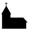 Christian church silhouette icon. House of God vector illustration isolated on white