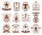Christian community, church or mission icons set