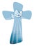 Christian cross baptism. Holy spirit symbol with dove with ray