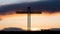 Christian Cross with beautiful sunset