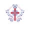 Christian Cross decorative emblem composed with security keys. H