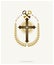 Christian Cross decorative emblem composed with security keys. Heraldic vector design element. Retro style logo, religious vintage