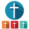 Christian cross flat icon design