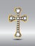 Christian Cross in Gold with Diamond Stones