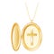Christian Cross Gold Locket, Jewelry Necklace Chain